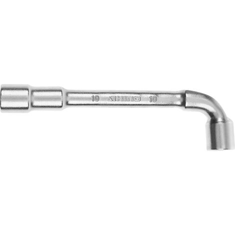 RHINO - CLÉS TUBULAIRES ET À PIPE, CLÉ À PIPE DÉBOUCHÉE 10 MM - DIAMÈTRE 10 MM - EMPREINTE 6/12 PANS - FABRIQUÉ EN ACIER (CHROME