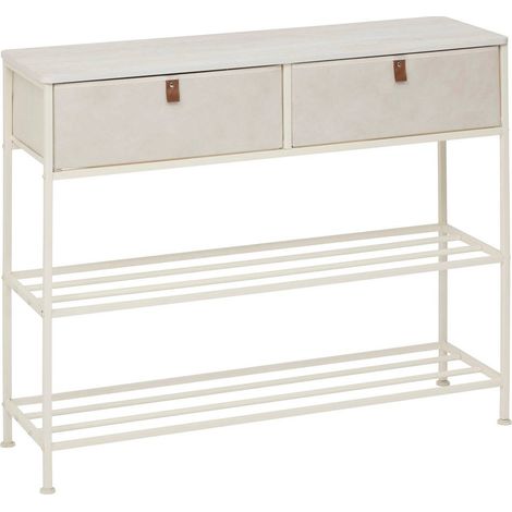 Consolle a 2 cassetti tissa con scarpiera beige - 5five
