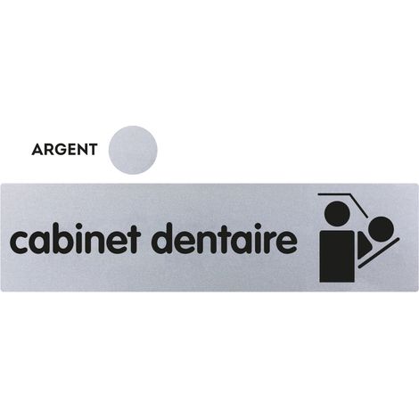 Plaque de porte Cabinet dentaire - Classique argent 170x45mm - 4320205
