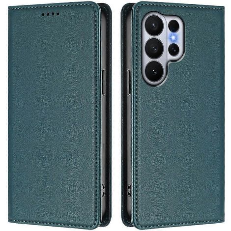 Étui portefeuille en cuir compatible avec le Samsung Galaxy S26 Ultra, fermeture magnétique, protection RFID. (1/5)