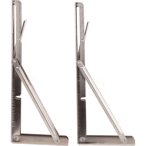 Équerre pliante triangulaire en acier inoxydable épais, support d'angle pliant en forme de L pour cuisine et chambre (1/4)