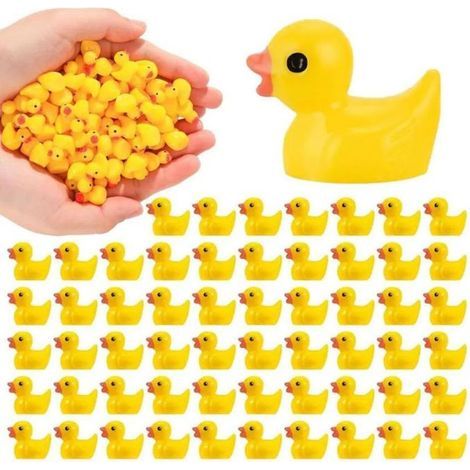 100 Resin Mini Ducklings, Yellow Duck Miniatures, Resin Duck Figurines, Decorative Statuettes (1/5)