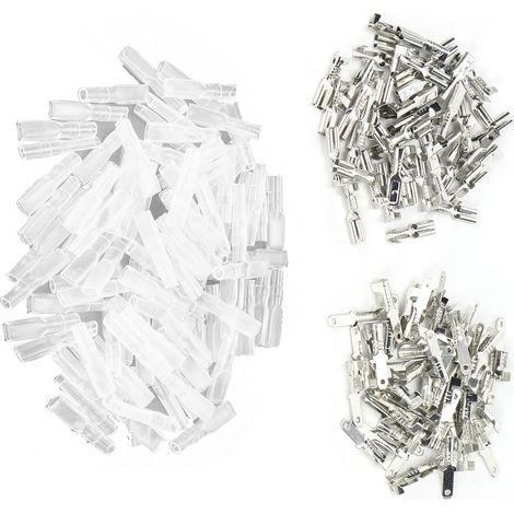 Bornes de sertissage mâle-femelle 50 unités avec gaines isolantes 100 pièces 2.8mm argent (1/5)