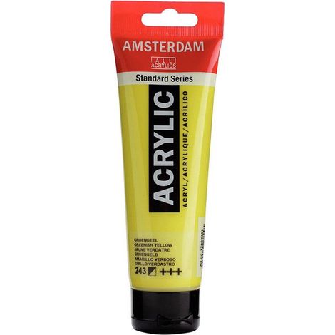Peinture acrylique - Amsterdam - Tube 120ml - Jaune Verdâtre - Résistance à la lumière - Finition satinée (1/2)