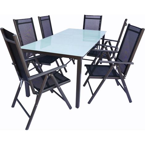 7 pces Groupe de sièges de jardin Alu 190 MA 76x189x90 - VCM (1/3)