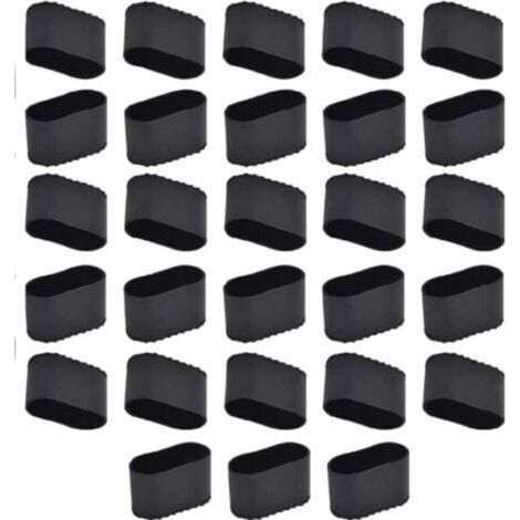 Embouts de pieds de chaise, lot de 28, embouts rectangulaires et ovales, protection pour pieds de chaise et de table, coussinets en silicone, housses de chaise en caoutchouc (1/4)