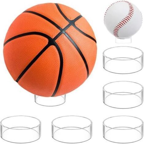 Sportballhalter, 5-teiliger Acryl-Ballhalter, zum Platzieren und Präsentieren von Bällen, Ballhalter für Basketball, Fußball, Volleyball, Rugbyball (transparent) (1/5)