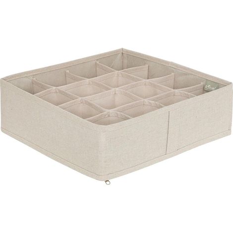 Rangement Tiroirs 16 compartiments "Dressy" 31cm Beige