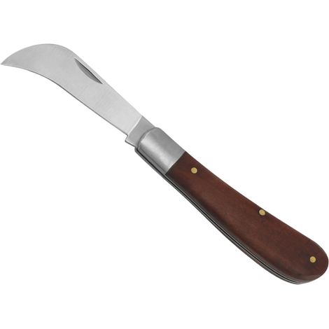 Serpette-Greffoir,Couteau Serpette Jardin,Serpette Pliante Lame Courbe en Acier Inoxydable,Greffoir à Vignes Pliant,Outil de Coupe de Ciseaux d'Arbre de Semis de Taille de Greffage Pliable de Jardin (1/5)