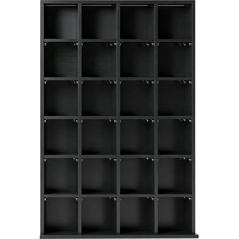 Estantería para CD y DVD de aglomerado negro 89 x 20 x 130,5 cm MODENUIT (1/5)