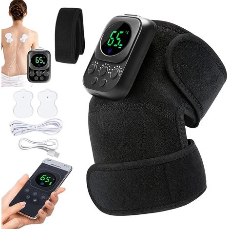 Masseur de Genoux Appareil de Massage sans Fil, Soulager les Douleurs Articulaires, 3 Modes de Massage, 6 Niveaux de Chaleur, Genouillère avec Écran Tactile et Fonction de Vibration (1/5)