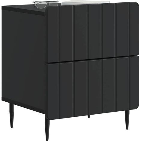 Maison Exclusive - Armadio da Notte con cassetto 2 pcs Nero 43 x 34,5 x 49,5 cm