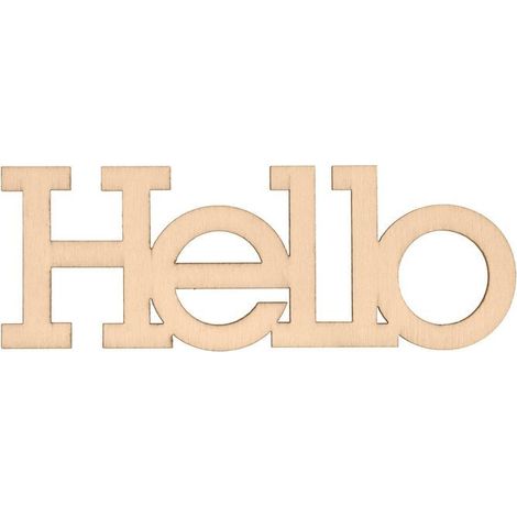 Mot en bois 'Hello'