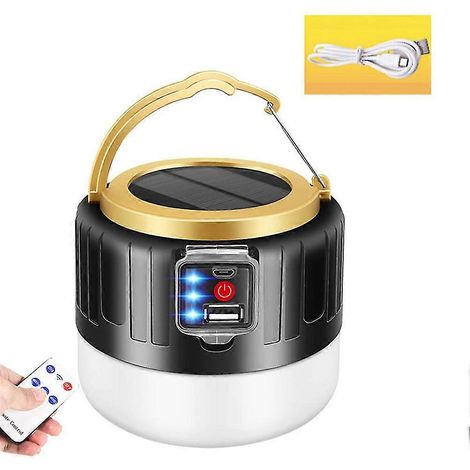 Ampoule solaire LED rechargeable, lampe solaire, lampe de marché nocturne, lampe portable pour le camping en plein air, alimentation solaire d'urgence (1/5)