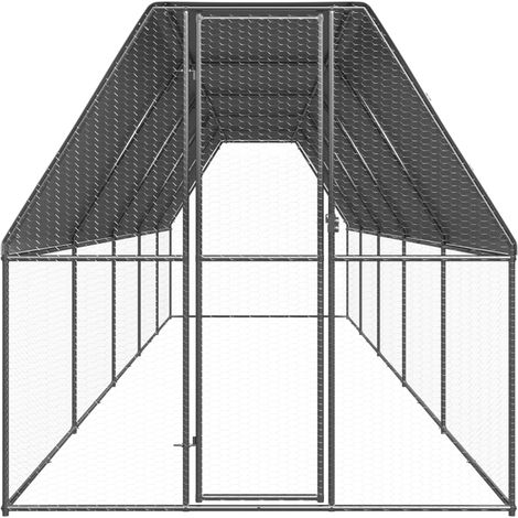 Maison Exclusive - Gabbia per Polli da Esterno 2x10x2 m in Acciaio Zincato