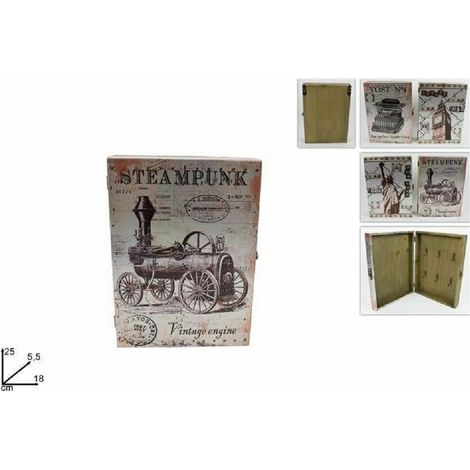 TrAdE Shop Traesio - Cassetta Portachiavi Porta Chiavi Fantasia Vintage In Legno Arredamento Casa -