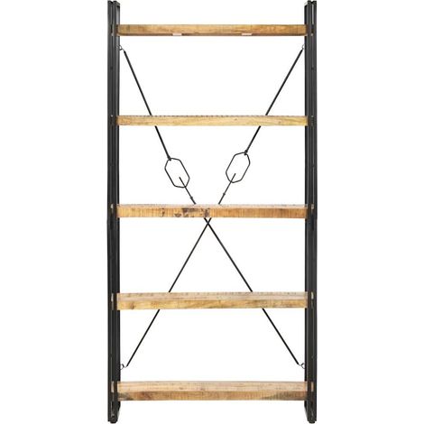 vidaXL Estantería de 5 niveles madera maciza mango 90x30x180 cm (1/2)