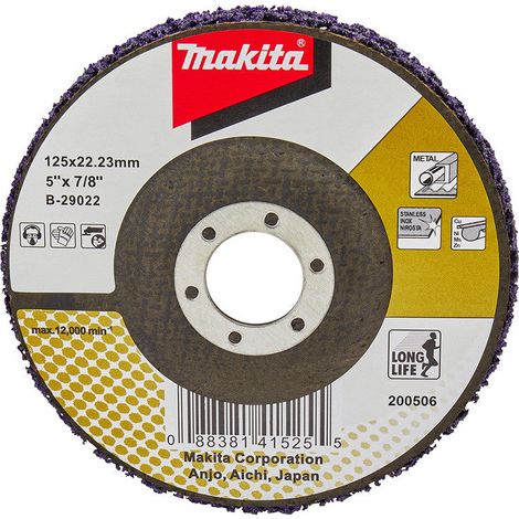 Makita – Disque à lamelles pour meuleuse 125mm – Abrasif carbure de silicium – Nettoyage efficace surfaces délicates – B29022