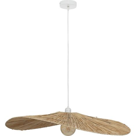 Lampada a sospensione orane in rafia beige d78cm - Atmosphera créateur d'intérieur