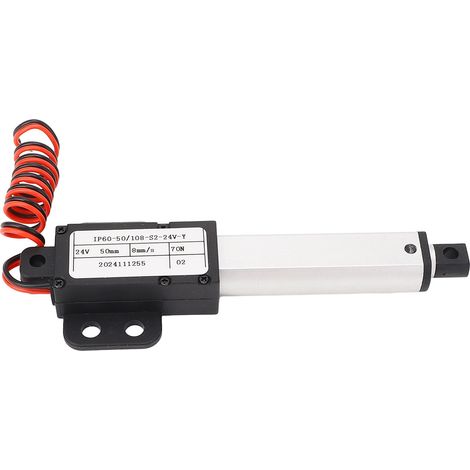 Vérin électrique linéaire compact 50mm course 70N poussée 8mm/s vitesse mini actionneur push rod DC24V (1/5)