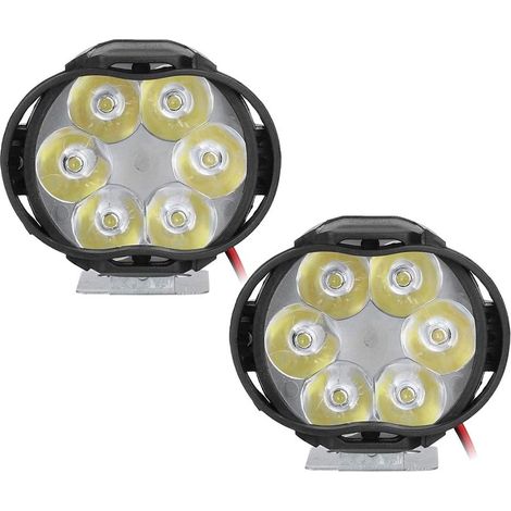 2PCS 6 LED Spot Antibrouillard Moto Phare, Universel Étanche Avant Lampe Frontale 12V Moto Moto Ronde Cannon Pod Phare pour Moto (1/5)