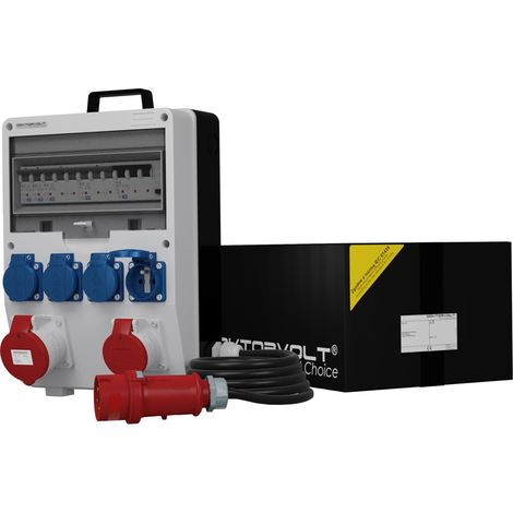 Tableau électrique de chantier avec câble TD-S/FI SKH 32 A 16 A 4 x 230 V, prises Mennekes Doktorvolt DV-6978-F (1/5)