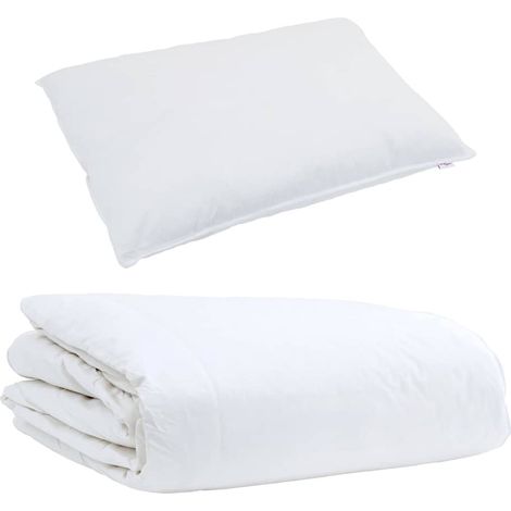 Duvet d'été simple avec oreiller 2 pcs,Couette Blanc Plume de canard CFW69692 (1/5)