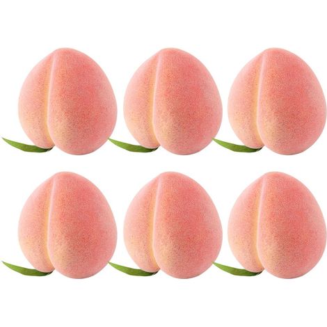Lot de 6 pêches artificielles, fruits réalistes pour la décoration de la maison, d'une boutique de fruits ou d'un comptoir de supermarché. (1/5)