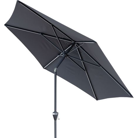 Doppler Sonnenschirm/ Kurbelschirm "Active Auto Tilt 300 LED" 300 cm, anthrazit, Bezug aus 100% Polyester, Gestell aus Aluminium, 6,8 kg Sonnenschirm / Kurbelschirm "Active Auto Tilt 300 LED", anthraz (1/8)