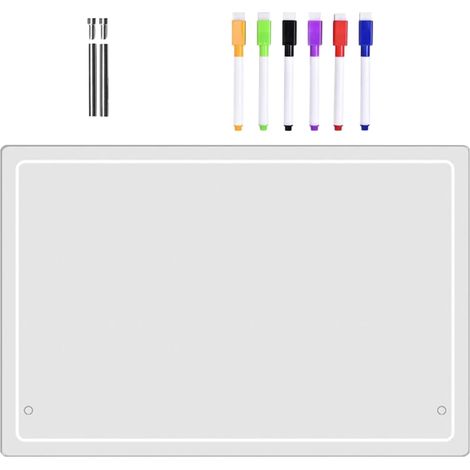 Blanche blanc de bureau, panneau de bureau effaçant à sec Blocage-blocs de Planificateur de table de table Blocage de bureau avec six stylos pour adultes (1/5)