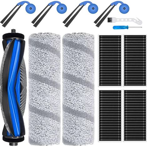 Kit de 13 pièces de rechange compatibles avec Ecovacs Deebot X11 OmniCyclone/X11 Pro/X11 Pro Omni/X11, y compris brosse principale, rouleaux de serpillère, filtres HEPA, brosses latérales et (1/5)