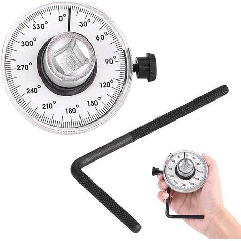 Ulisem 1/2" Torque Angle Gauge, 360 Degree Adjustable Drive Angle Torque Wrench for Automotive Repair (1/4)