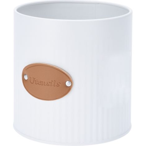 PORTA POSATE IN METALLO BIANCO 12CM