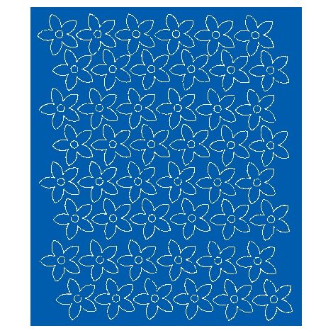 Wandaufkleber Blumen 3 cm Aufkleber 48 Stück blau matt