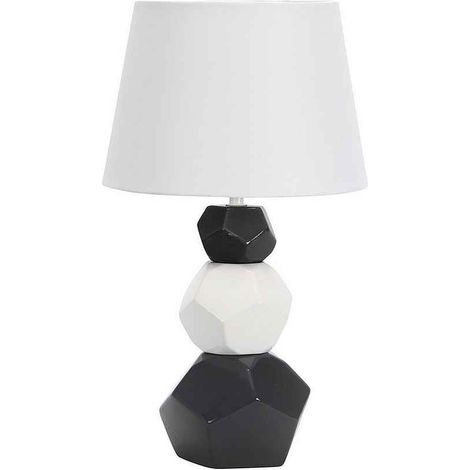 FABRILAMP 160571026  Ceramica Foz 1xe27 Lampada da Tavolo Blanc/neg Pant Blanca 41x24x24 Cm (1/2)