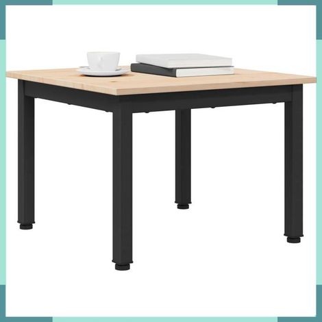 Table Basse - 892755 - Naturel - Bois de pin massif - 50 x 50 x 36 cm (1/5)