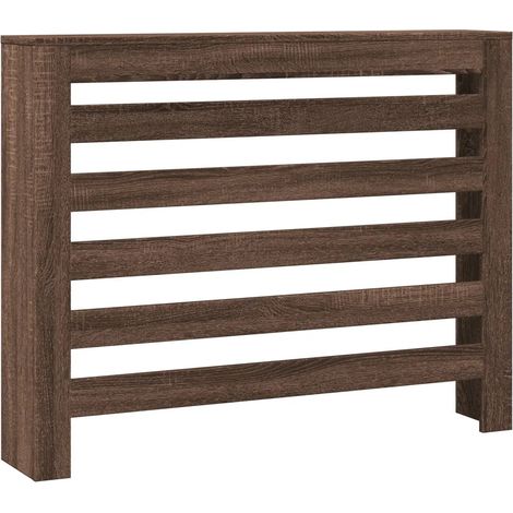 Copritermosifone moderno con mensola 104 x 20 x 82 cm pratico per soggiorno in legno multistrato rovere marrone 020049777
