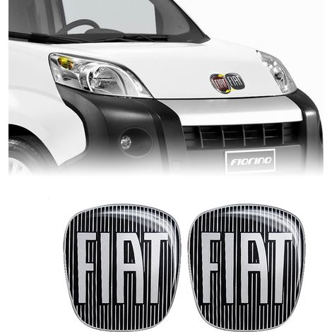Adesivo Fiat 3D Ricambio Logo per Fiorino - Colore: NERO - Confezione: ANTERIORE + POSTERIORE
