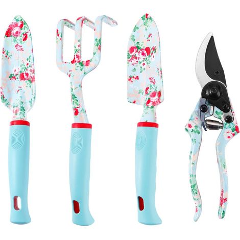 CSPARKV 4pcs Women Gardening Tools Set Pruning Shears Trowel Gardening Tools for Gardening Mother's Day Gift Birthday Gift Green
