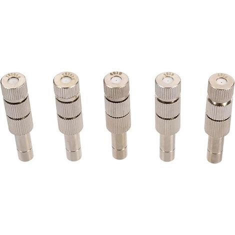 5Pcs 0.3mm Quick Connect Misting Nozzle with Filter Ultra Fine Durable Low Pressure Sprayer (1/4)