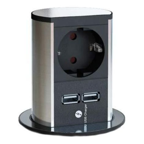 BACHMANN ELEVATOR 1xCEE7/3 1xUSB Charger Corriente 2,0m CEE7/7, 928.017