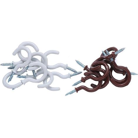 54-teiliges Set Kleiderhaken mit Schwerlast-Schraubbefestigung, Haken mit Vinylbeschichtung (1/2)