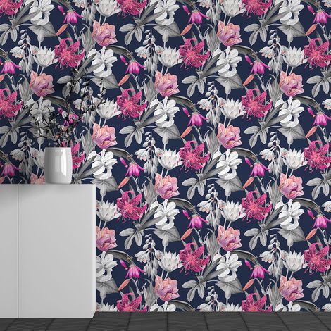 Papier peint panoramique - Motif Fleurs - 130 cm x 81 cm (1/3)