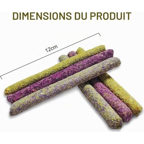 Rabbit Chew Toys, Rabbit Hay Sticks, Rabbit Toy, Indoor Dwarf Rabbits Toy, Timothy Natural Hay Sticks, for Rabbits, Chinchillas, Guinea Pig, Hamsters (1/4)