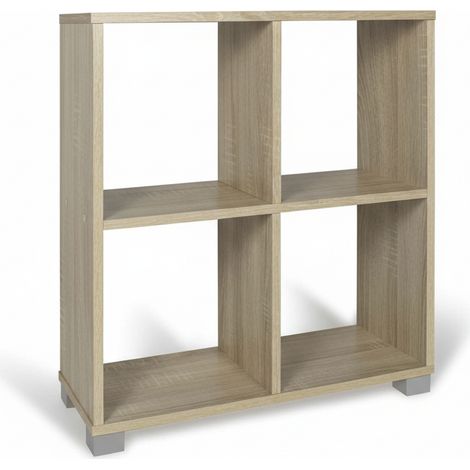 Libreria Bassa Multiuso Scaffale Mobile Soggiorno Legno 60x24x68 cm rovere