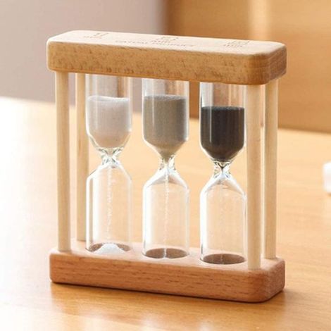 Sablier en bois créatif 1/3/5 minutes, sablier en bois, minuteur, décoration intérieure, cadeau pour enfants, style simple (1/4)
