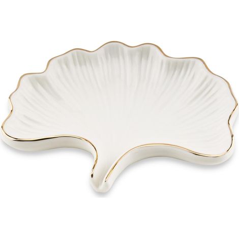 1 Porte-savon céramique, feuille de ginkgo, auto-drainant, bordure dorée, salle de bain, cuisine (1/5)