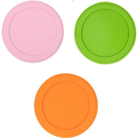 3 couvercles en silicone pour pots de yaourt, Ø 9,8 cm, réutilisables, étanches, adaptés aux pots de 500 g (1/5)