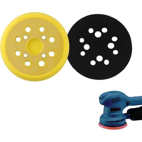 piece 125 mm sanding pad, round 8-hole PU sanding pad, for sanders, replace soft sanding pad (yellow) MUMU (1/4)