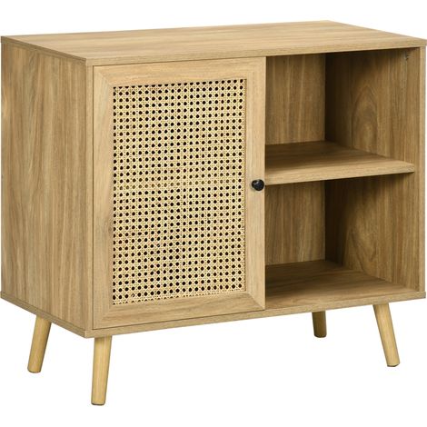 Mobile contenitore con 1 anta, effetto canna di bambù - dimensioni: 80L x 39W x 70H cm